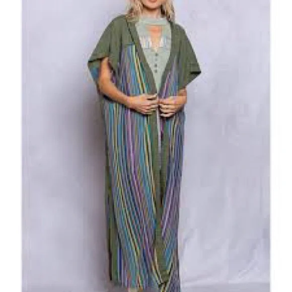 ◾️POL Striped Multicolour Bohemian Kimono - Picture 14 of 15